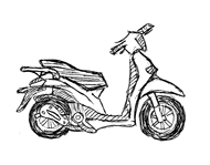 Modern Vespa und Piaggio