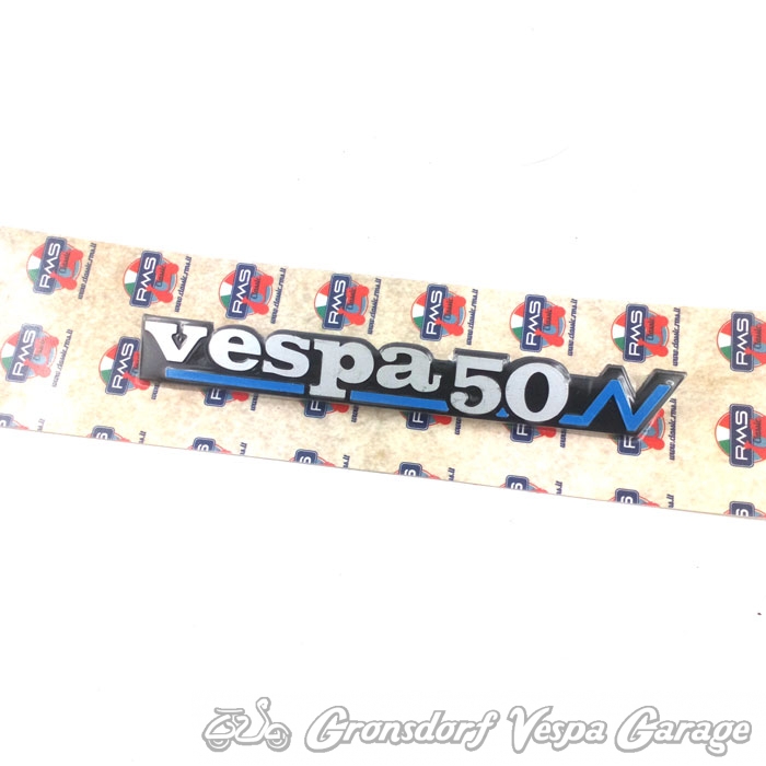 Schriftzug "vespa50N" Seitendeckel